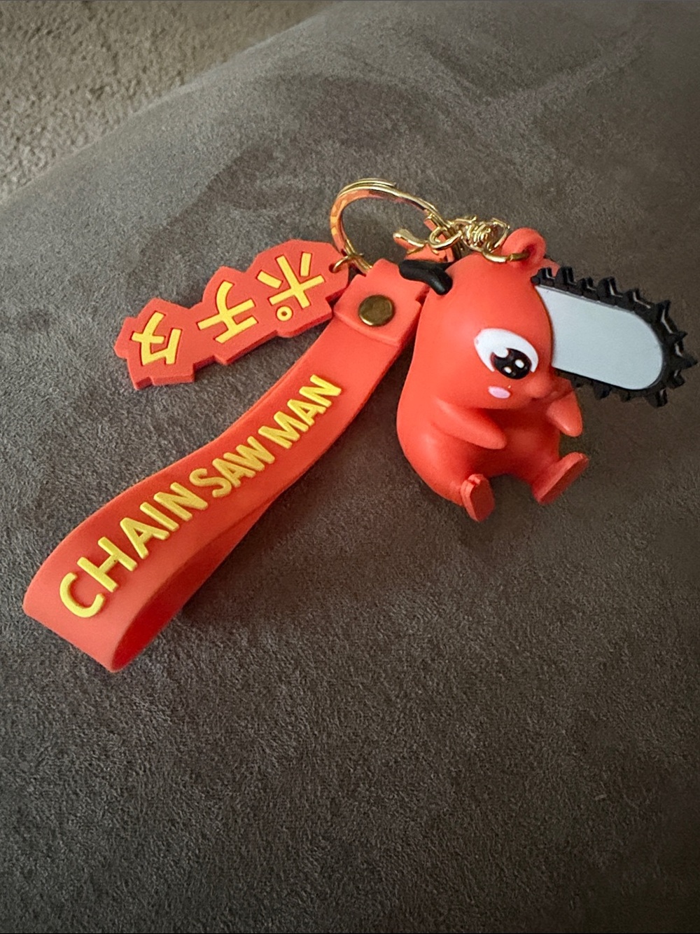 Orange Keychain Charm with Strap B16